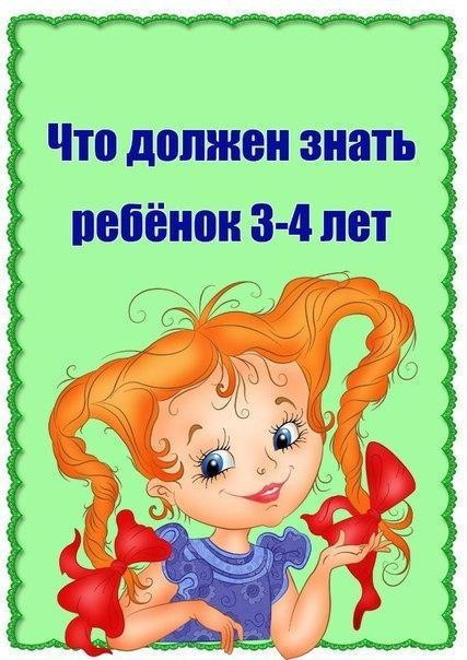 "Что должен знать ребенок ребенок 3-4 лет" Консультация для родителей