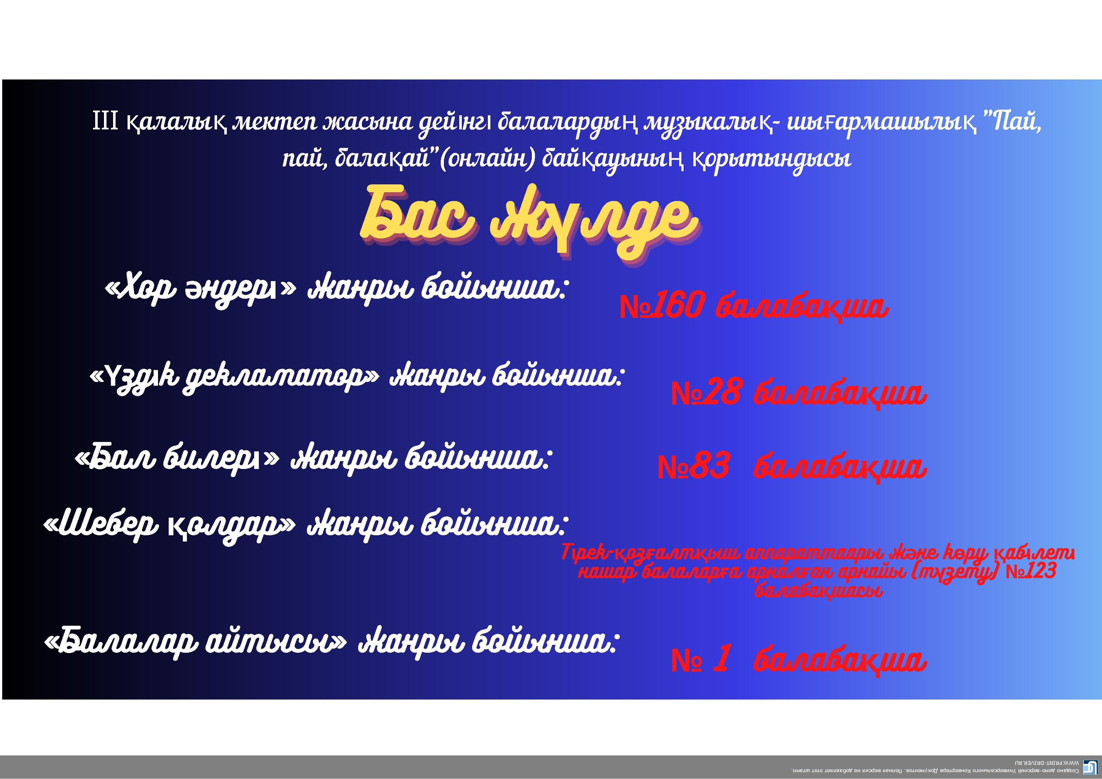 ІІІ музыкально-творческий  конкурс "Пай, пай, балақай!" детей дошкольного возраста.